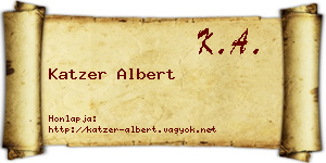 Katzer Albert névjegykártya